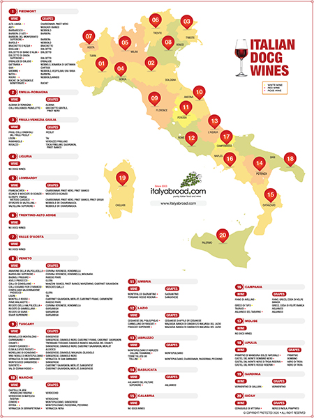 Italian Wine Region DOCG Map 