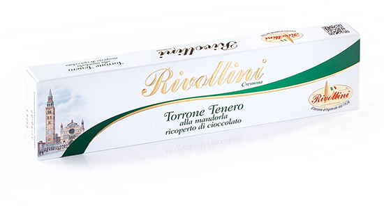 Soft Torrone Nougat Covered with Chocolate, Rivoltini